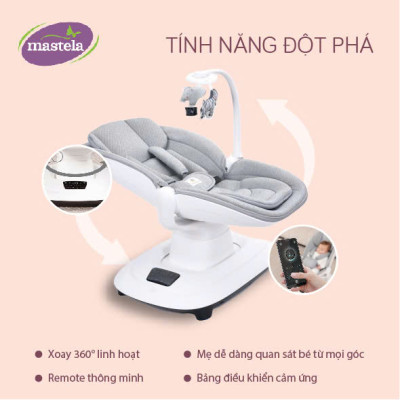 Nôi Đa Chuyển Động Mastela Duluxe 360° - nôi ru ngủ thư giãn cao cấp âu yếm như vòng tay mẹ 08911 - 08966 - 08977