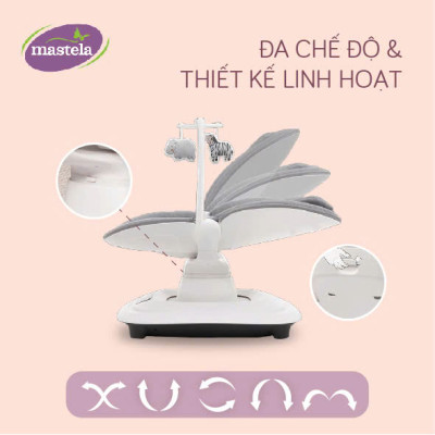 Nôi Đa Chuyển Động Mastela Duluxe 360° - nôi ru ngủ thư giãn cao cấp âu yếm như vòng tay mẹ 08911 - 08966 - 08977